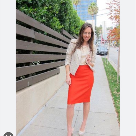 Banana Republic Orange Pencil Skirt - Picture 6 of 8